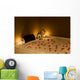 bathtub with candle in spa Wall Mural