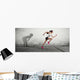 Junge Frau H&auml;gt Ihren Schatten Ab Wall Decal