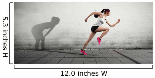 Junge Frau H&auml;gt Ihren Schatten Ab Wall Decal
