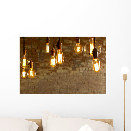 Antique Light Bulbs Wall Mural