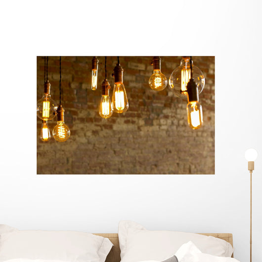 Antique Light Bulbs Wall Mural