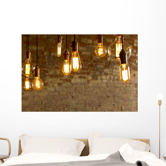 Antique Light Bulbs Wall Mural