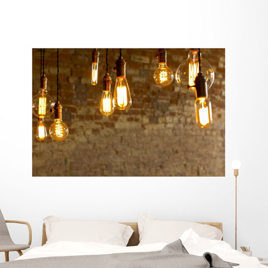 Antique Light Bulbs Wall Mural
