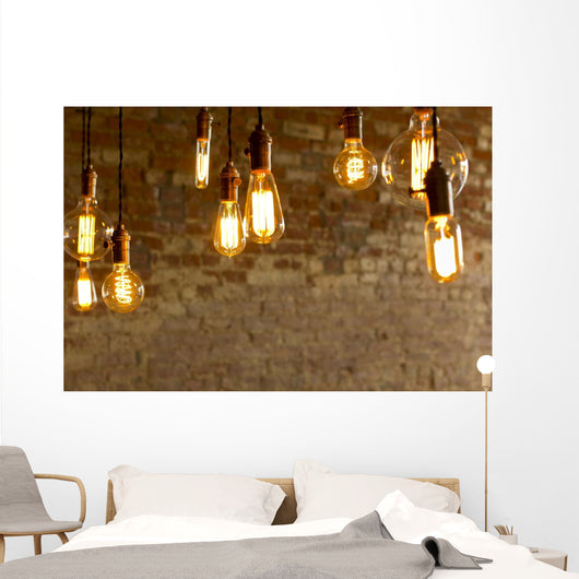 Antique Light Bulbs Wall Mural
