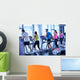 Group of people running on treadmills Wall Mural