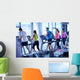 Group of people running on treadmills Wall Mural