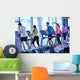 Group of people running on treadmills Wall Mural
