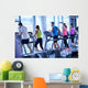 Group of people running on treadmills Wall Mural