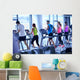 Group of people running on treadmills Wall Mural