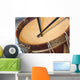 old military drum with black sticks Wall Mural