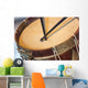 old military drum with black sticks Wall Mural