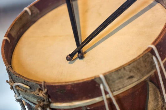 Old Military Drum With Black Sticks Wall Decal