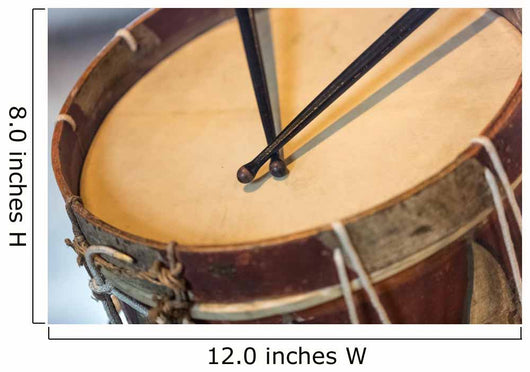 old military drum with black sticks Wall Mural