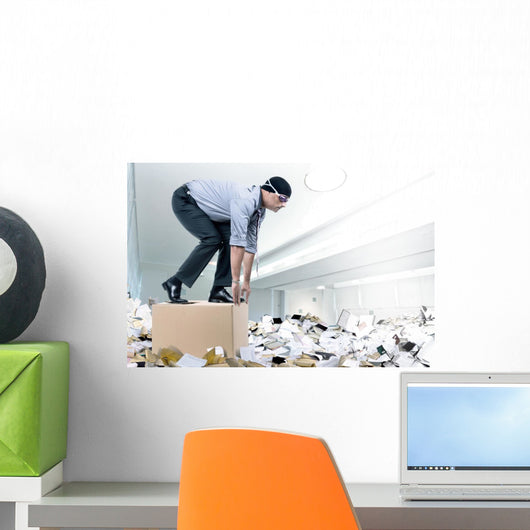 Swimmer businessman Wall Mural