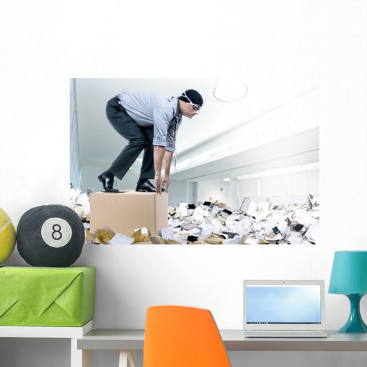 Swimmer businessman Wall Mural