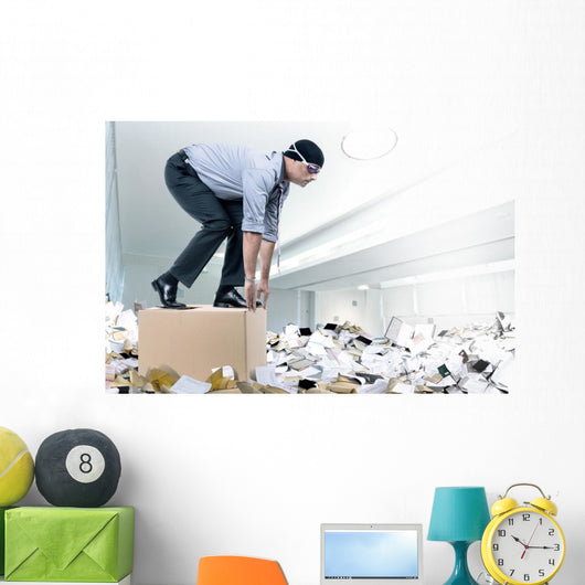 Swimmer businessman Wall Mural