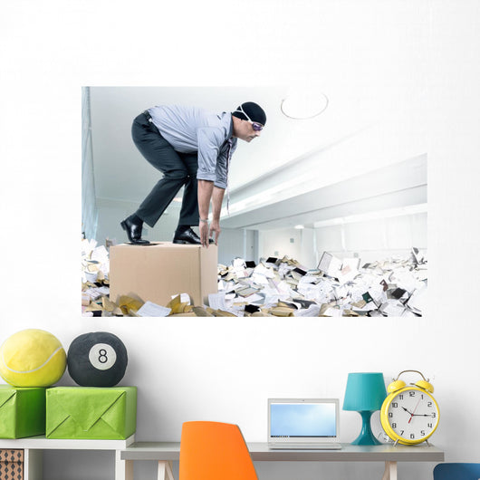 Swimmer businessman Wall Mural