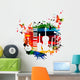Colorful musical instruments Wall Decal