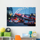 City traffic night blurred Wall Mural