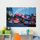 City traffic night blurred Wall Mural