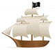 Pirate Ship Vector Illustration Wall Decal