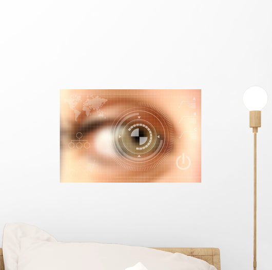 Virtual tech screen infographic blurred design Wall Mural
