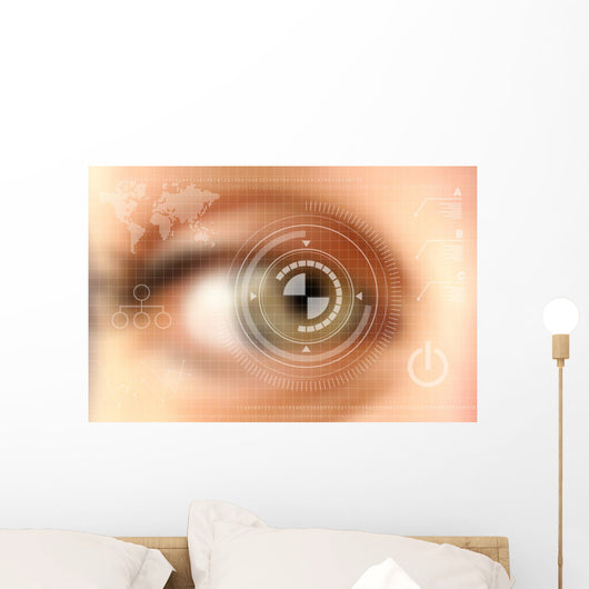 Virtual tech screen infographic blurred design Wall Mural