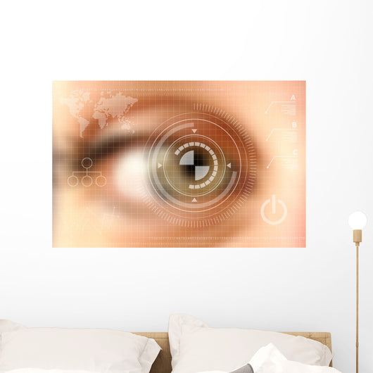 Virtual tech screen infographic blurred design Wall Mural