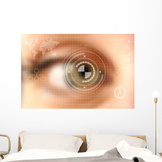 Virtual tech screen infographic blurred design Wall Mural