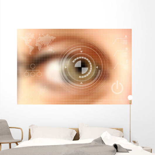 Virtual tech screen infographic blurred design Wall Mural