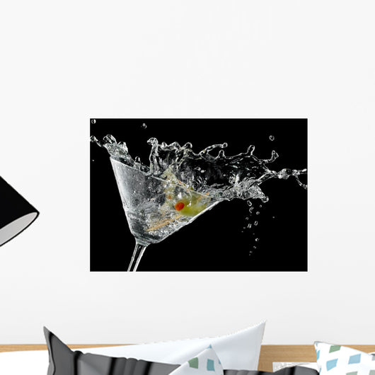 Cocktail with Olive Splash Wall Decal
