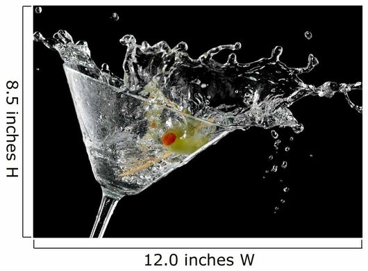 Cocktail with Olive Splash Wall Decal