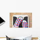 Woman's feet on bathroom scale. Diet concept Wall Decal