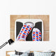 Woman's feet on bathroom scale. Diet concept Wall Decal