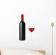 Bottle of red wine with a glass Wall Decal