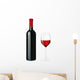 Bottle of red wine with a glass Wall Decal