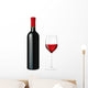Bottle of red wine with a glass Wall Decal