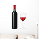 Bottle of red wine with a glass Wall Decal