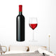 Bottle of red wine with a glass Wall Decal