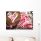 Light  heart on rustic wooden background Wall Mural