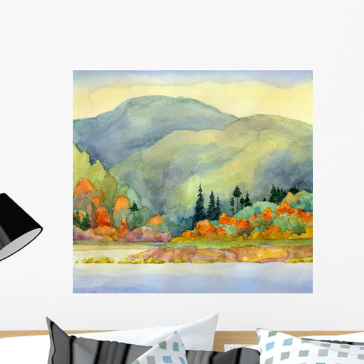 Autumn Lake Wall Mural