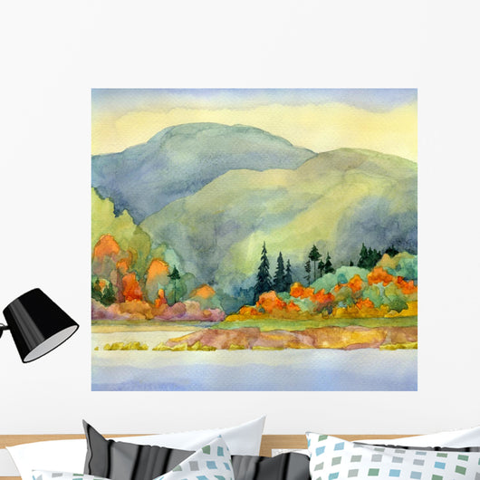Autumn Lake Wall Mural