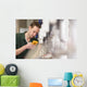 Male technician repairing agriculture machinery Wall Mural
