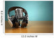 Vintage microphone and headphones on green background. Concept a Wall Mural
