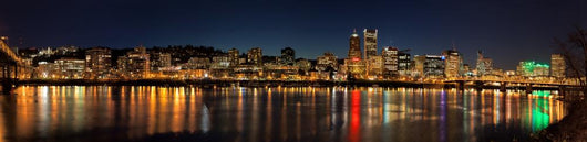 Portland City Skyline Night Scene Panorama Wall Decal