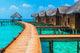 Over Water Bungalows With Steps Into Amazing Green Lagoon Wall Decal