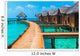 Over water bungalows with steps into amazing green lagoon Wall Mural