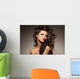 marvelous beautiful brunette posing in the studio - hair styling Wall Mural