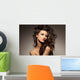 marvelous beautiful brunette posing in the studio - hair styling Wall Mural
