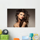 marvelous beautiful brunette posing in the studio - hair styling Wall Mural